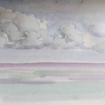 Original painting of ocean and clouds painted on our caregiver vacation